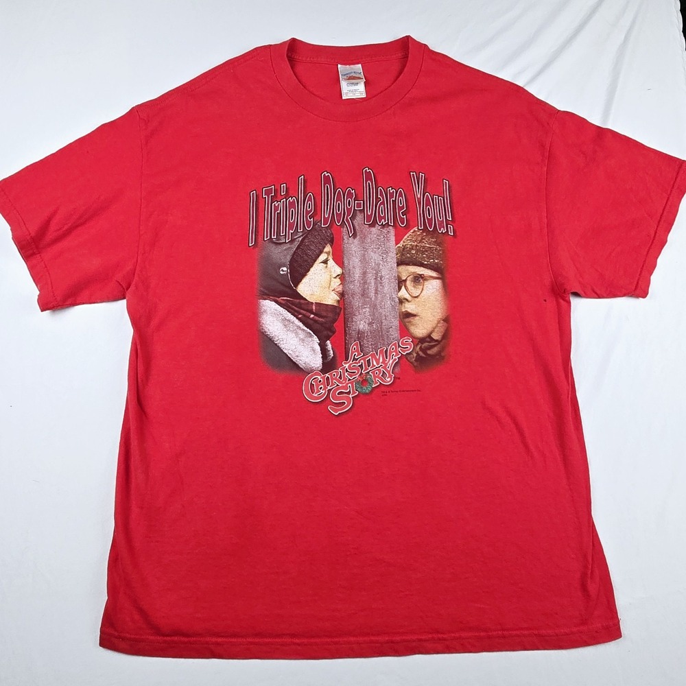 A Christmas Story - I Triple Dog Dare You - Stuck Frozen Tongue T Shirt Sz XL